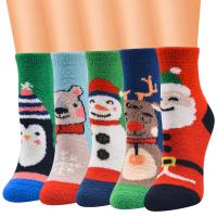 Coral Fleece Christmas Stocking thickening & christmas design & thermal jacquard : Pair