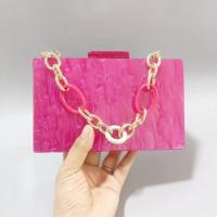 Acrylic hard-surface & Easy Matching Clutch Bag fuchsia PC