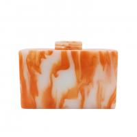 Acrylic hard-surface & Easy Matching Clutch Bag Marbling orange PC