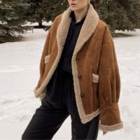 Suede Femmes Parkas Marron pièce