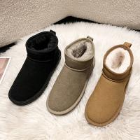 Suede de vache & Caoutchouc Bottes de neige Patchwork Solide plus de couleurs pour le choix Paire