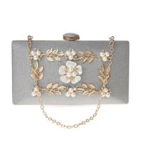 Polyester Easy Matching Clutch Bag with chain Plastic Pearl floral PC