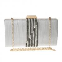 Polyester Easy Matching Clutch Bag with chain & with rhinestone PC