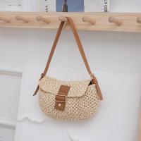 Straw & PU Leather Beach Bag & Easy Matching Crossbody Bag beige PC