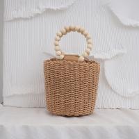 Paper Rope Beach Bag & Easy Matching Woven Tote khaki PC