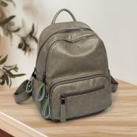 PU Leather Backpack soft surface & waterproof Polyester Solid PC