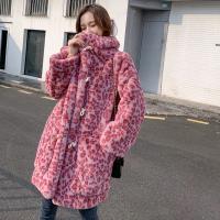 Polyester Manteau de femmes Leopard Rose pièce