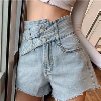 Cotton Denim High Waist Shorts Solid PC