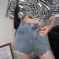 Denim High Waist Shorts Solid PC