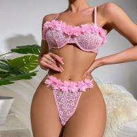 Polyester Ensemble de soutien-gorge sexy Rose Ensemble