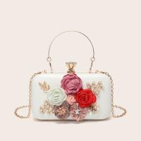 Polyester Easy Matching Clutch Bag with chain & with rhinestone floral PC