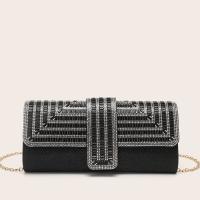 Polyester Easy Matching Clutch Bag with chain & with rhinestone PC