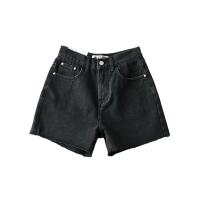 Denim High Waist Shorts & loose patchwork Solid PC