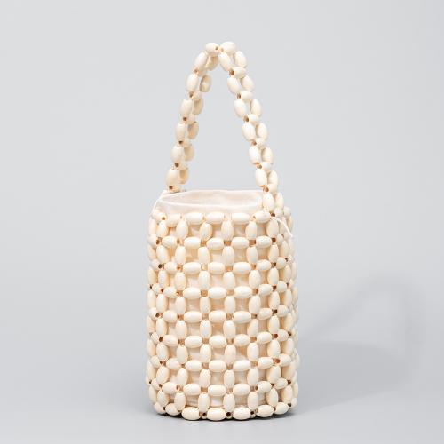 Wooden Beads & Polyester Cotton Easy Matching Woven Tote hollow PC