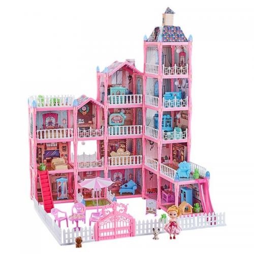 Plastic DIY Erector House Set pink Set