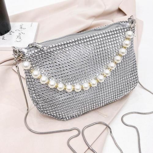 Rhinestone & Polyester Easy Matching Handbag with chain PC