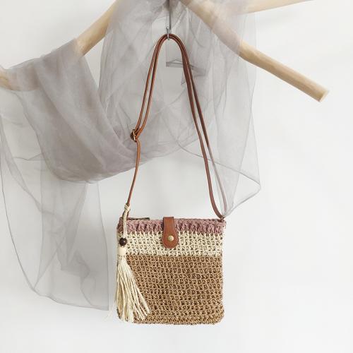 Paper Rope Beach Bag & Easy Matching & Weave Crossbody Bag PC