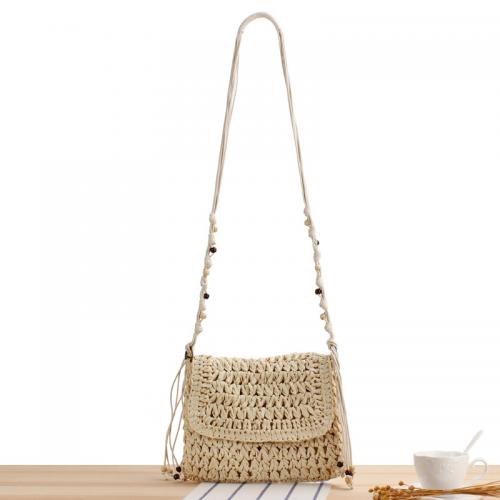 Paper Rope Beach Bag & Easy Matching & Weave Crossbody Bag PC