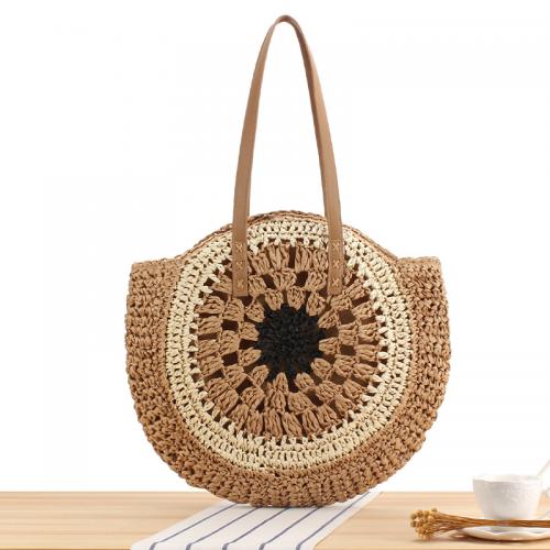 Paper Rope Beach Bag & Easy Matching Woven Shoulder Bag large capacity PC