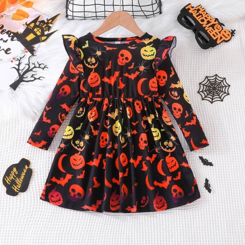 Polyester Enfants Halloween Cosplay Costume Imprimé motif mixte couleurs mixtes pièce