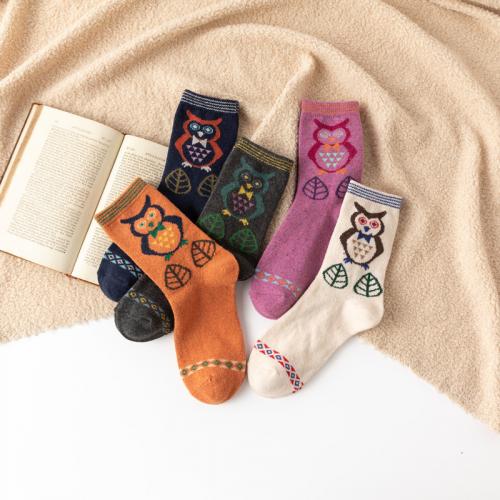 Polyester Kurze Tube Socken, Gedruckt, Cartoon, gemischte Farben, :, 5Paare/Tasche,  Tasche