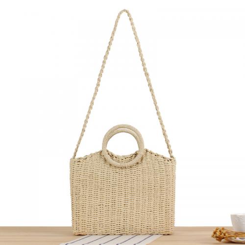 Paper Rope Easy Matching Woven Tote attached with hanging strap PC