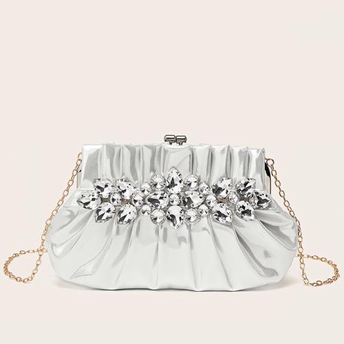 Polyester Easy Matching Clutch Bag with chain & with rhinestone PC