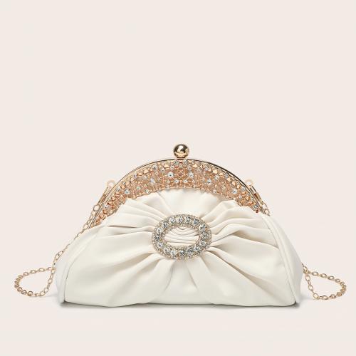 Polyester Easy Matching Clutch Bag with chain & with rhinestone PC