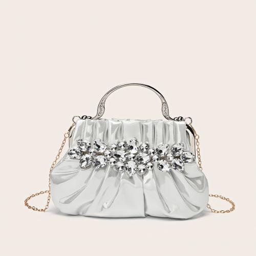 Polyester Easy Matching Clutch Bag with chain & with rhinestone PC