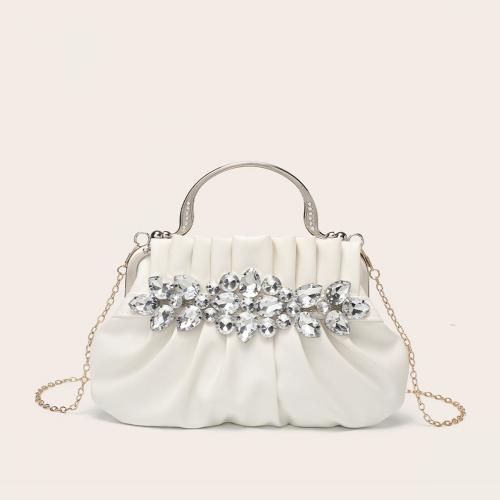 Polyester Easy Matching Clutch Bag with chain & with rhinestone PC