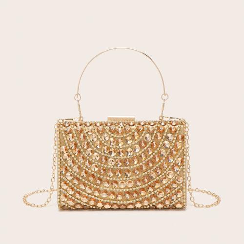 Polyester Easy Matching Clutch Bag with chain & with rhinestone PC