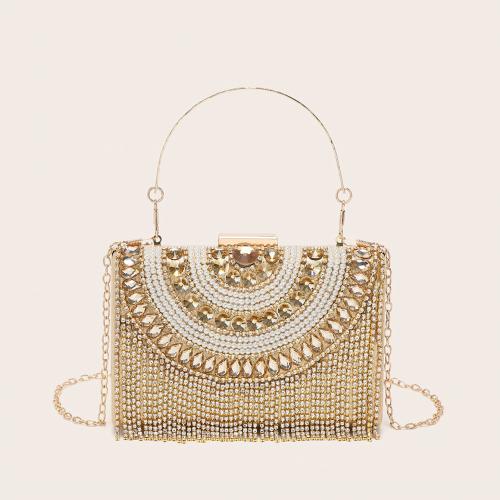 Polyester Easy Matching Clutch Bag with chain & with rhinestone PC