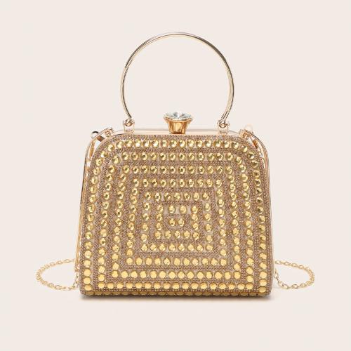 Polyester Easy Matching Clutch Bag with chain & with rhinestone PC