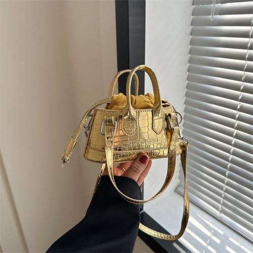 PU Leather Easy Matching Handbag attached with hanging strap Stone Grain PC