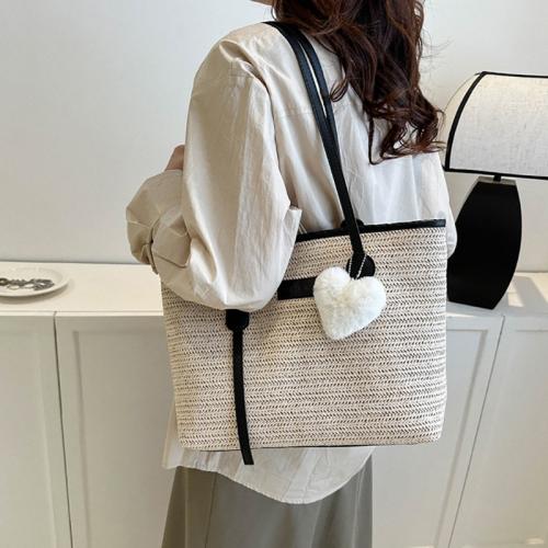 Straw Shoulder Bag Solid PC