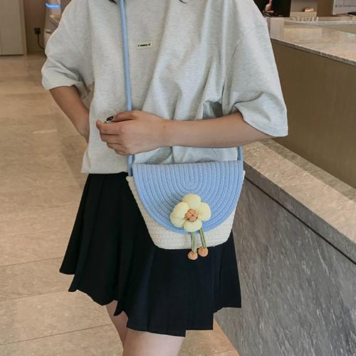 Straw Weave Crossbody Bag Solid PC