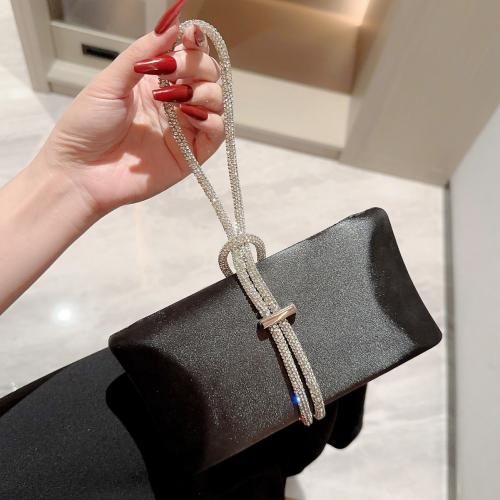 PU Leather Easy Matching Clutch Bag with rhinestone black PC