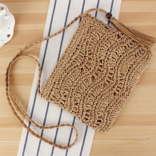 Paper Rope Beach Bag & Easy Matching & Weave Crossbody Bag PC