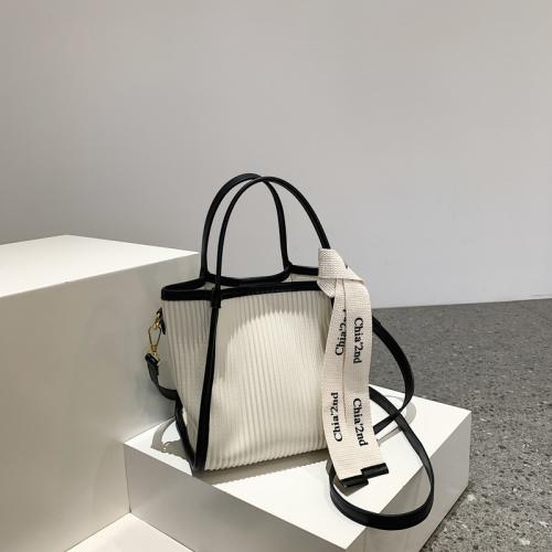 PU Leather Easy Matching Handbag attached with hanging strap striped PC