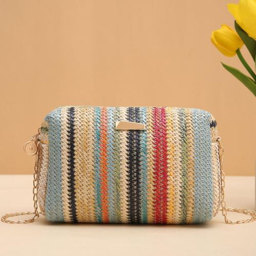 Straw Easy Matching & Weave Crossbody Bag rainbow pattern PC