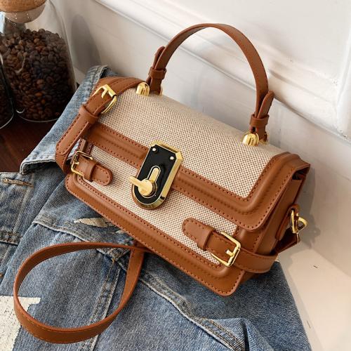 Cloth & PU Leather Easy Matching Handbag attached with hanging strap PC