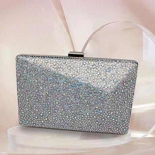 Metal & Polyester Easy Matching Clutch Bag with rhinestone PC