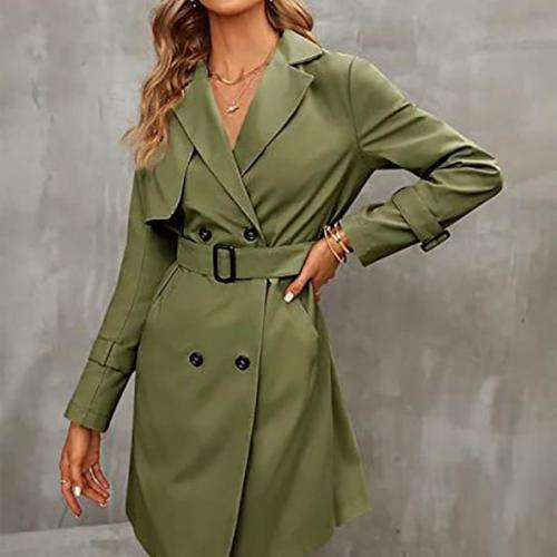 Poliéster Mujer Trench Coat, Sólido, más colores para elegir,  trozo