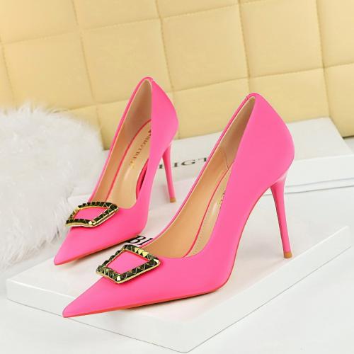 Silk Stiletto High-Heeled Shoes Pair