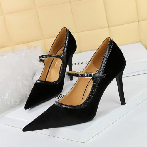 Suede Stiletto High-Heeled Shoes Pair