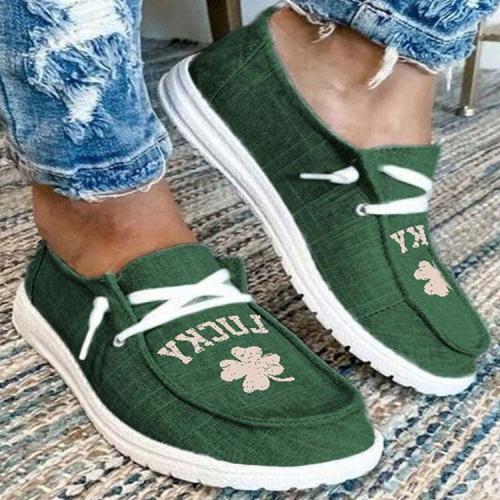 Rubber & Canvas Vrouwen Casual Schoenen Afgedrukt Groene Paar