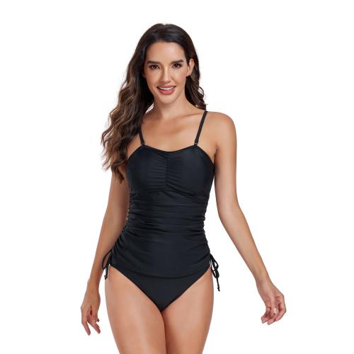 Polyamide & Polyester Ensemble Tankinis Solide Noir Ensemble