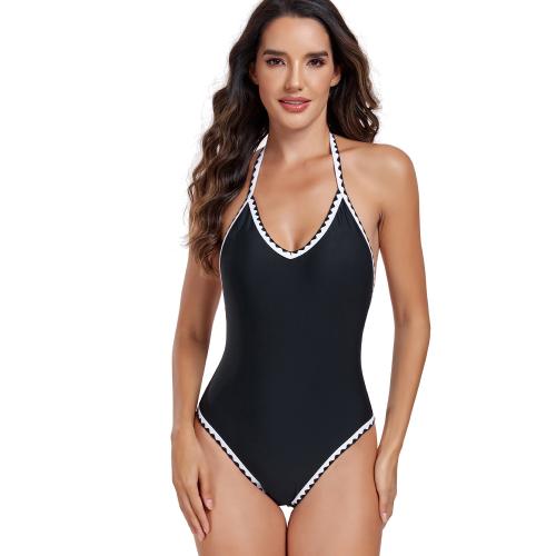 Polyester Maillot de bain d’une seule pièce Patchwork Noir pièce