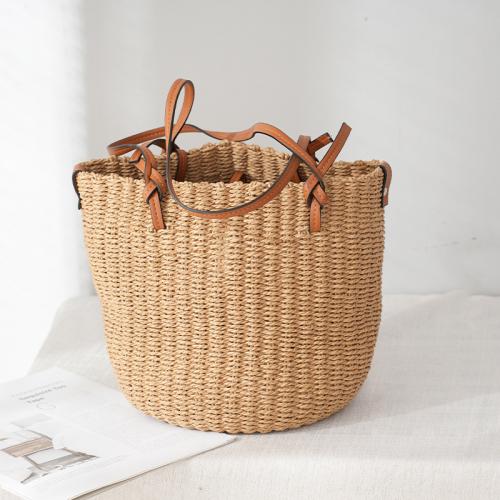 Paper Rope Easy Matching Woven Shoulder Bag large capacity PC