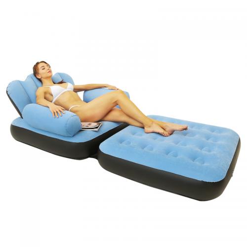 Flocking Fabric PVC foldable & Multifunction Inflatable Sofa PC